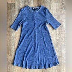 The Fifth Label Indigo Rib Knit Mini Dress Short Sleeve Size S Casual A‑Line